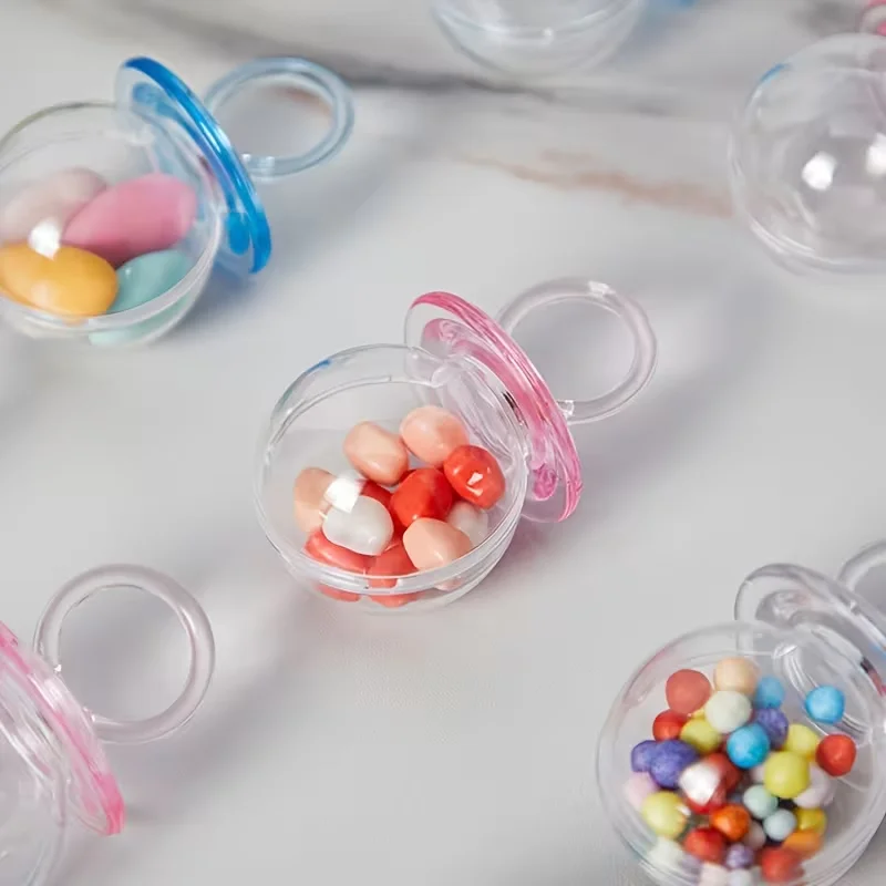 6/12 Stück Transparente Plastik-Süßigkeitenbox Niedliche Schnullerform Aufbewahrungsbox Baby-Shower Kindergeburtstag Geschenkverpackung Hochzeit – Detail 3