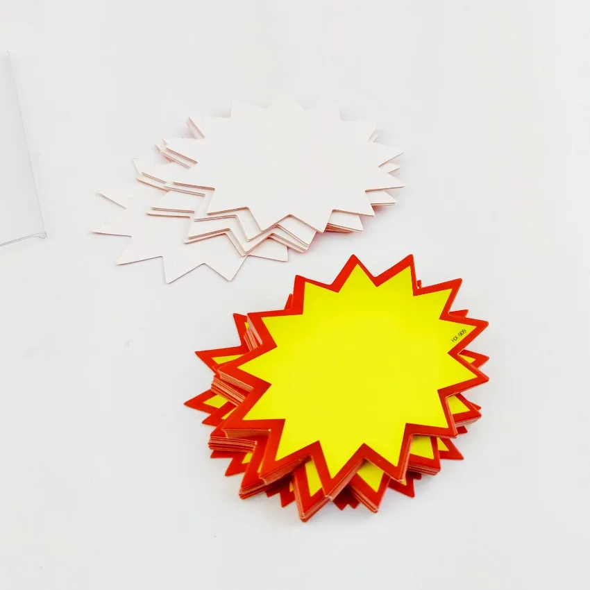 POP Explosion Poster Promotions Sale Paper Card Board Price Label Tag Signage Store Display Advertising 200pcs erasable price tag
