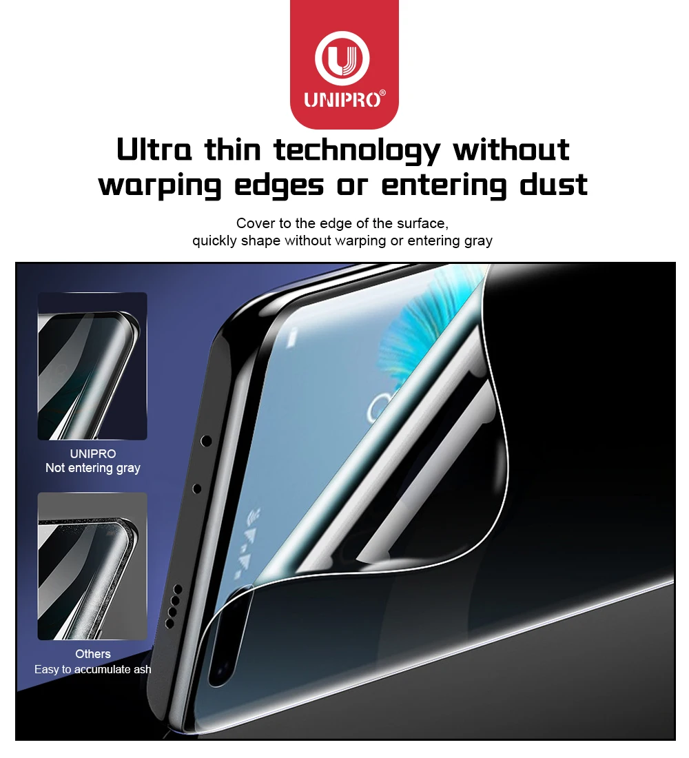유니프로 25개입 140*190mm TPU 프라이버시 보호 안티피핑 플렉시블 하이드로겔 필름 휴대폰 화면 보호 필름 재단기용