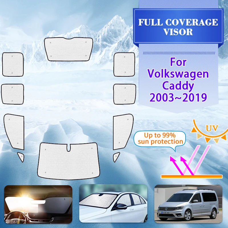 

Car Full Covers Sun Visor For VW Caddy MK3 2K Volkswagen Maxi 2003~2019 2015 Car Parasol Window Visor Sunshade Cover Accessories