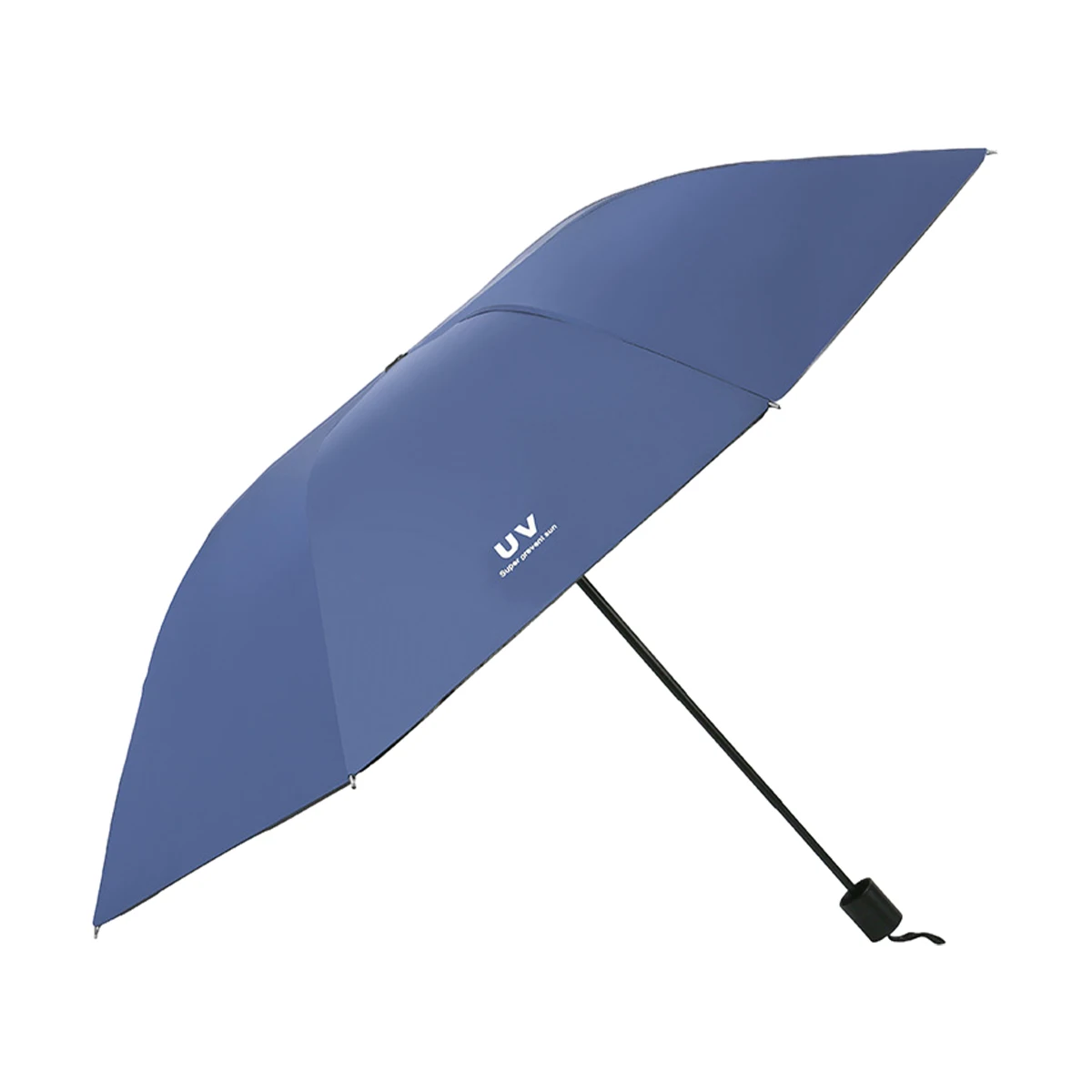 Regular Manual Version Thick Pole Sun Black Rubber Umbrella Three Fold UV Protection Rain and Shine Dual-Purpose 1 piece