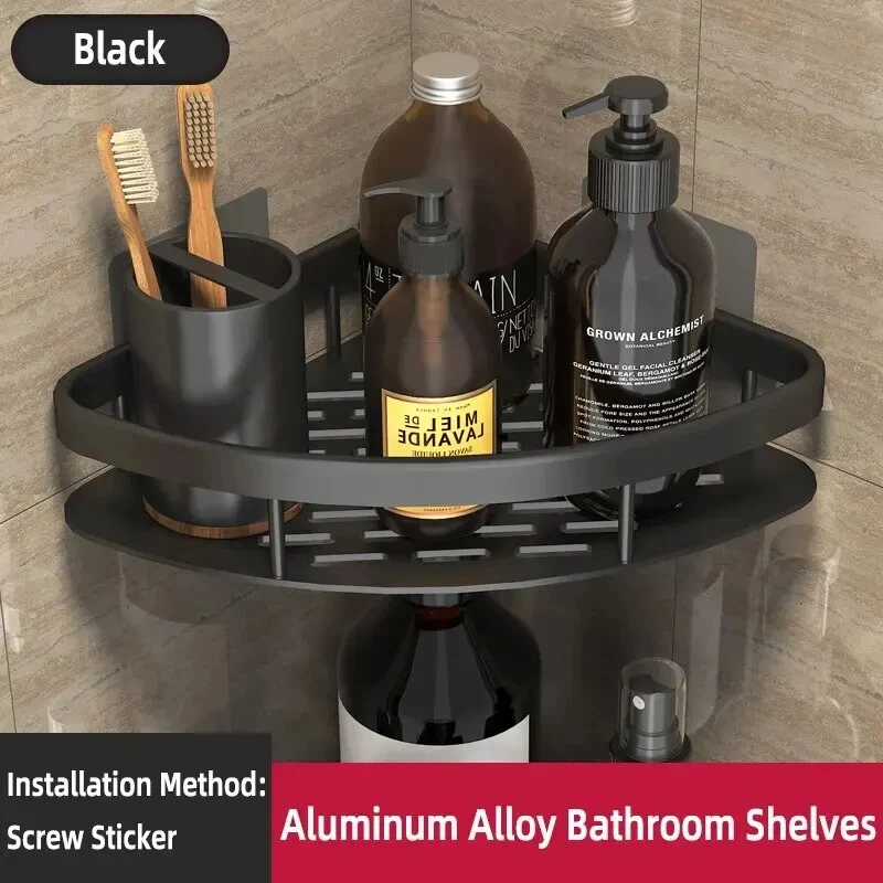 Bathroom Shelf Makeup Storage Organizer Shampoo Rack Shower Shelf Bathroom Accessories No Drill Wall Shelf 2