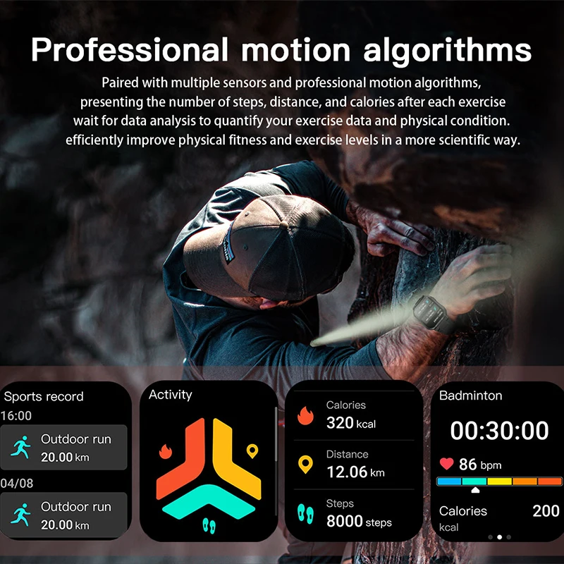 Reloj Inteligente de Grado Militar 2026, 1.83 Pulgadas, Llamadas Bluetooth, Monitor de Frecuencia Cardíaca, Monitoreo de Salud, IP68, GPS, Seguimiento de Trayectoria