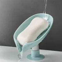 1/2PCS Soap Holder Leaf Shape Soap Tray Bathroom Shower Drain Soap Dish Soap Storage Container For Kitchen Bathroom Accessories 5