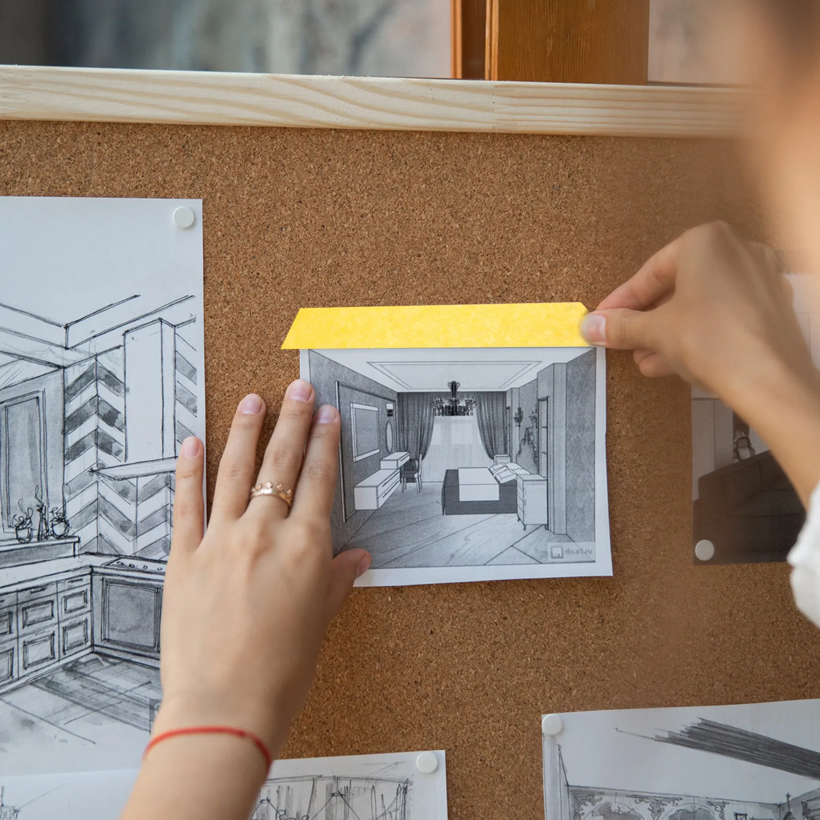 4 롤 마스킹 테이프 DIY 공예용 장 접착 테이프 페인팅 스크랩북킹 예술 프로젝트 제거 가능 잔여물 없음 간편