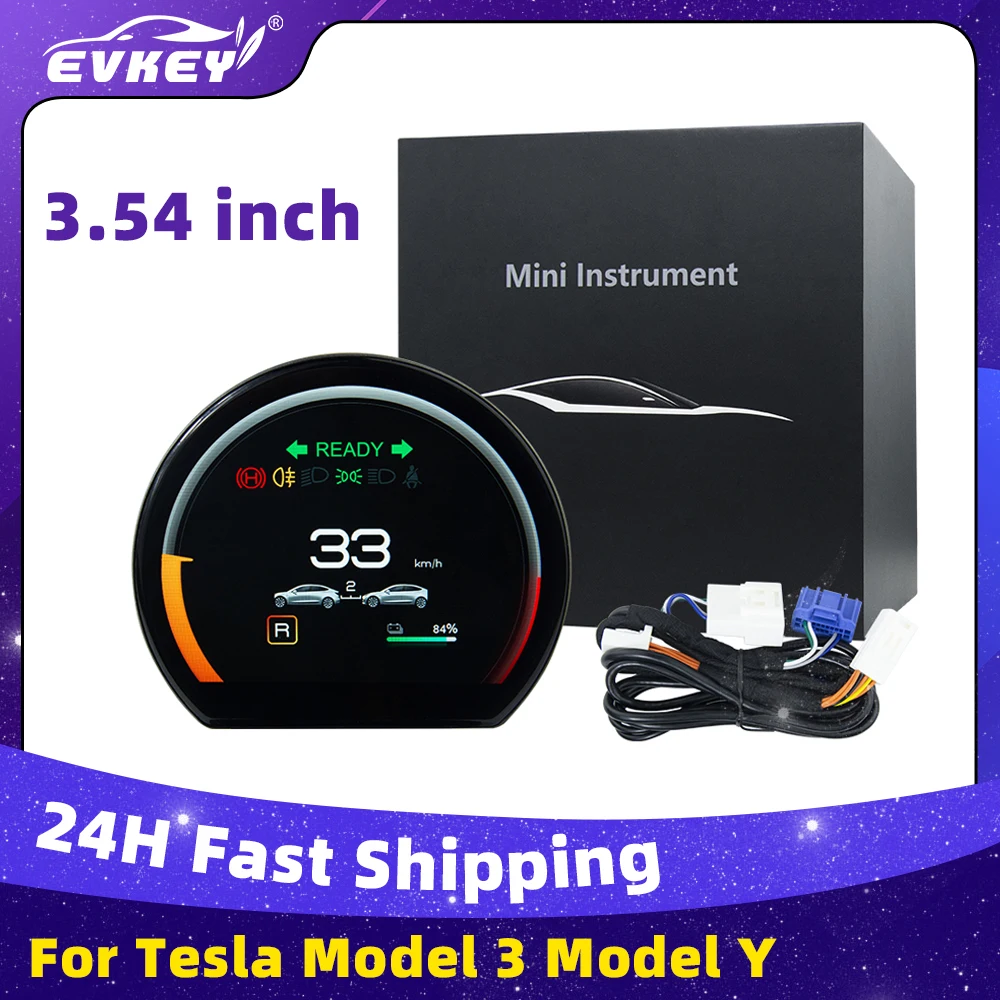 

EVKEY Linux system Heads Up Display For Tesla Model 3 Y 3.54inch HD HUD LCD Dashboard Digital Smart Gauge