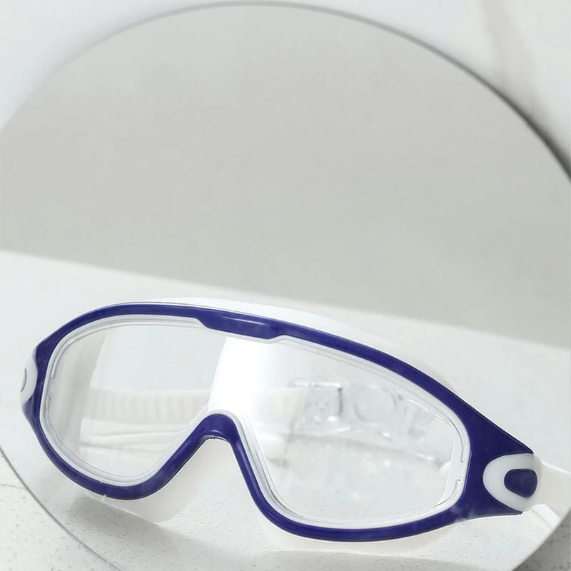Adult Swimming Glasses Large Frame Diving Mask Soft Eyewear With Earplugs Men Women Water Sports Diving HD Anti-fog Eyewear