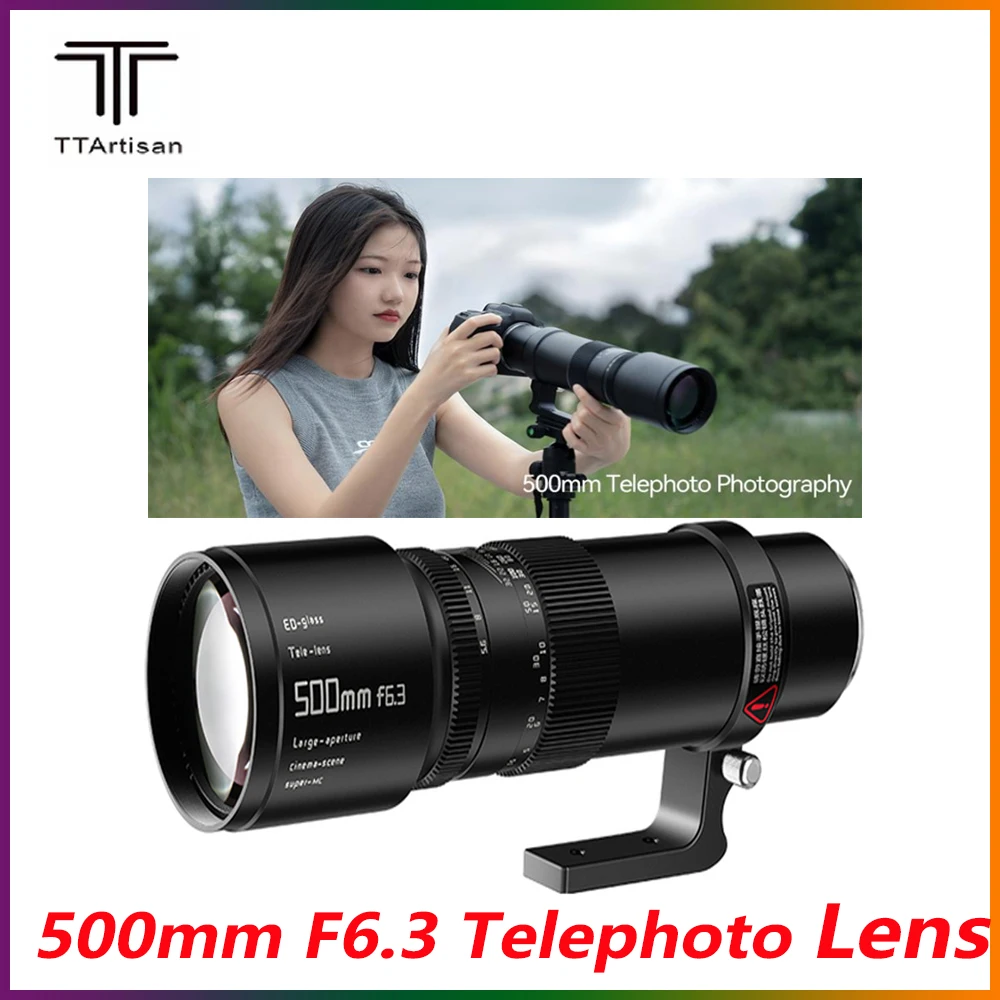 Ttartisan 500Mm F6.3 Teleobiettivo Full Frame Per Sony E Mount Nikon Z Canon Rf Leica L Sigma Panasonic Camera