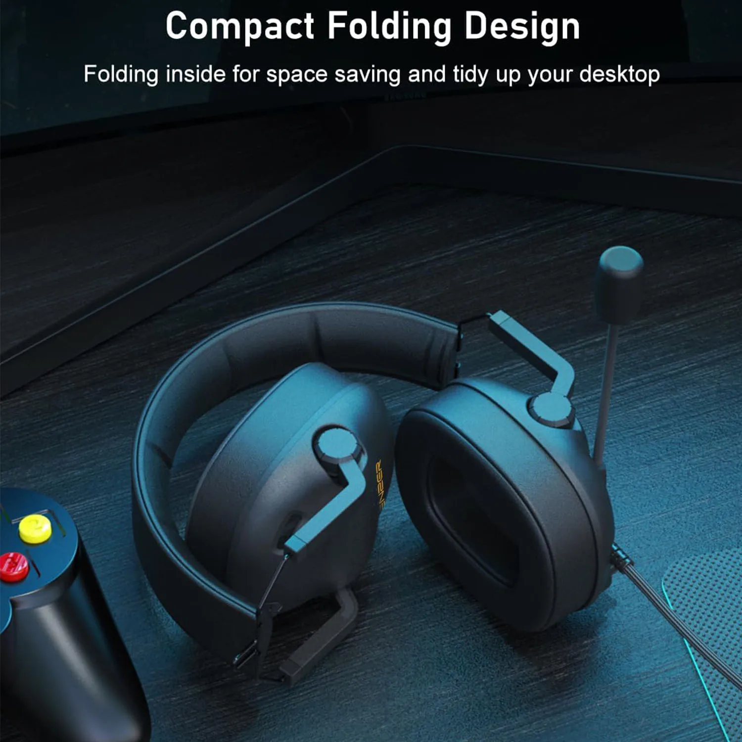 Cuffie da gioco cablate con microfono per PC, Xbox One Series, Ps4, Ps5, Switch, cuffie con cancellazione del rumore per laptop, Nintendo, giocatori - Image 3