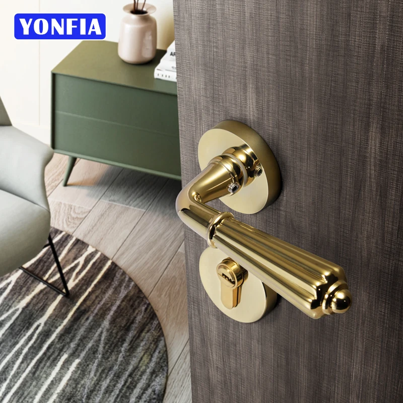 

YONFIA 8135R01 цинк сплавной, внутренняя дверная ручка, замок, ванная комната из золота, ванная комната, штырь, дверной скоба