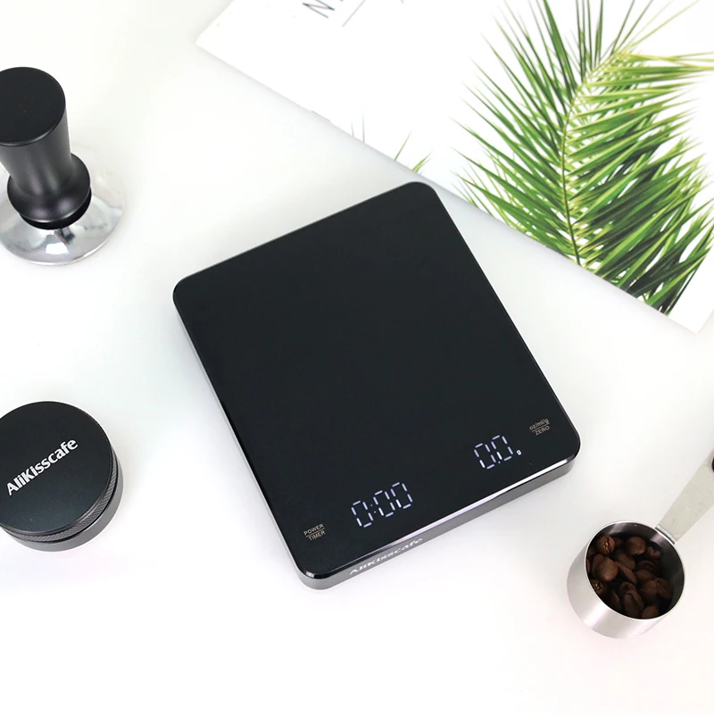 AliKisscafe Kaffeewaage mit Timer, digital, wiederaufladbar, 0,1 g, hochpräzise Barista-Zubehör, Werkzeuge, Küchenmesswaage – Detail 9