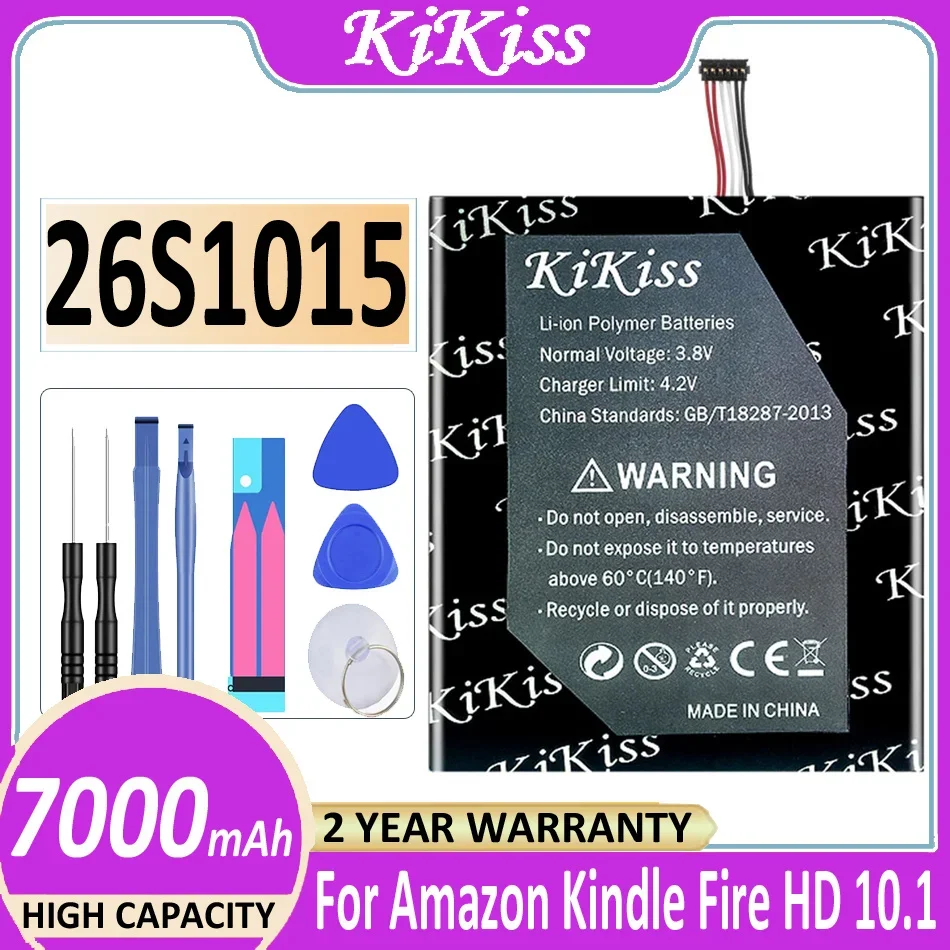 

KiKiss NEW 7000mAh 26S1015 58-000187 Battery for Amazon Kindle Fire HD 10.1 7th Gen SL056ZE Batteria + Track NO