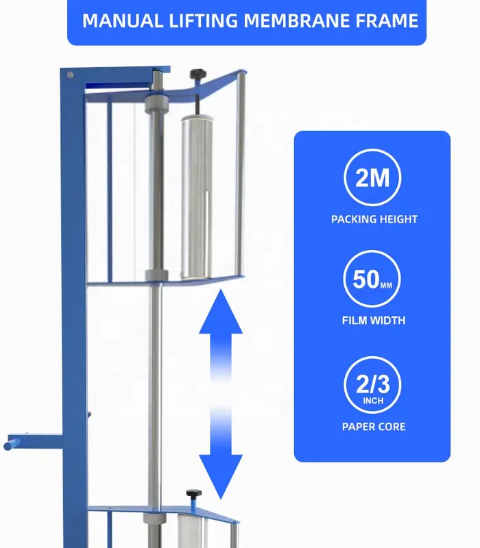 Wallepac Semi-Automatic Stretch Film 50Cm Wrapping Machine Dispenser Tools Manual Pallet Packing Machine - Image 2