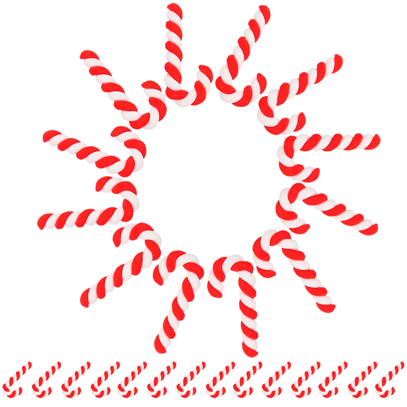 

50pcs Christmas Cane Phone Case Decors Christmas Theme DIY Accessories for Headdress