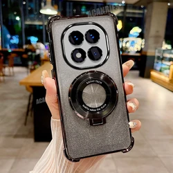 Luxury Plating Shockproof Silicone Stand Case with Holder for Poco X7 (FS SFCX Black)