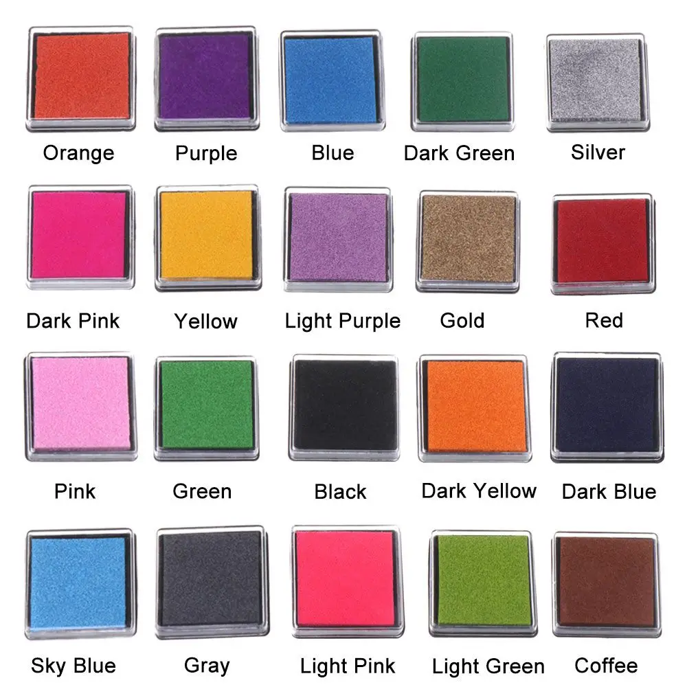 Multi-Color Art Decor Scrapbooking Ink Pad - Square Fingerprint Stamp Pads for Office & School Supplies