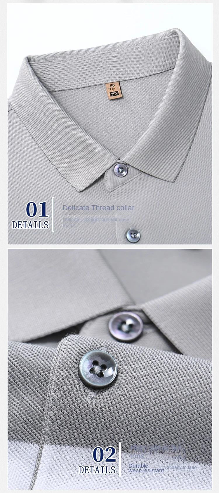 Description Picture 4 of item2024 summer fashion high-end polo shirt men's short-sleeved T-shirt lapel slim fit business casual business wear top