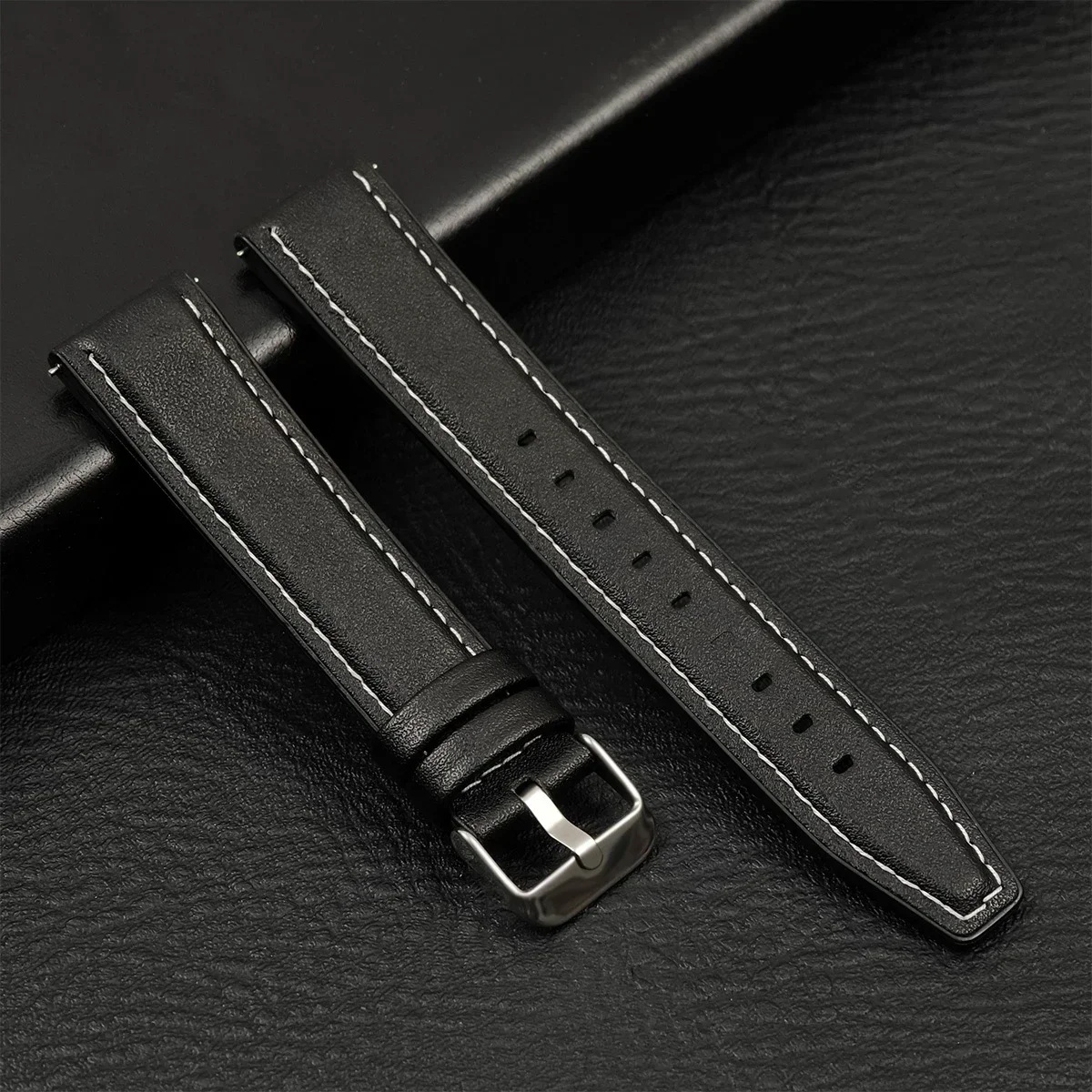 Premium Leather Watch Strap, Soft and Versatile Wristband, 20mm/22mm Width