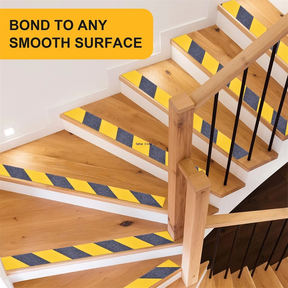 Anti Slip Tapes 1 inch*16FT Safety Non Skid Twill Yellow-Black Adhesive Waterproof Stickers For Indoor Outdoor Stairs Floor Step