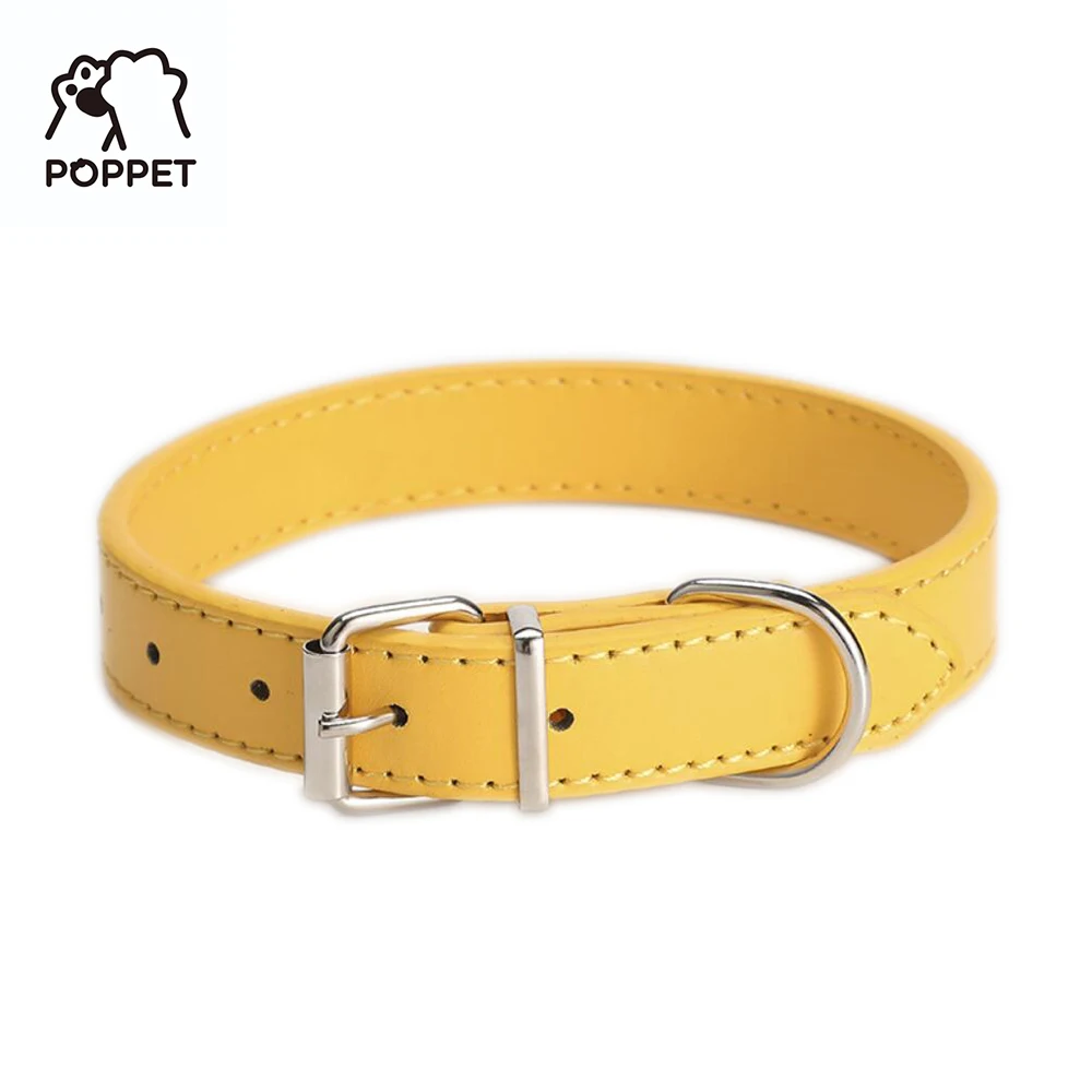 

Leather Pet Collar PU Leather Base Dog Collar Adjustable Waterproof Neck Sleeve