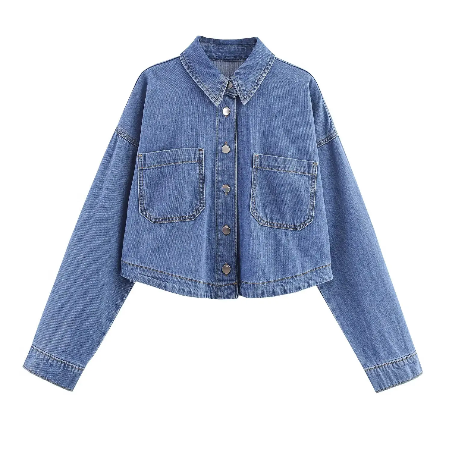 Women Fashion Solid Denim Pants Sets Or Single-Breasted Pockets Lapel Long Sleeve Jackets Or Lady Drawstring Straight Long Jeans