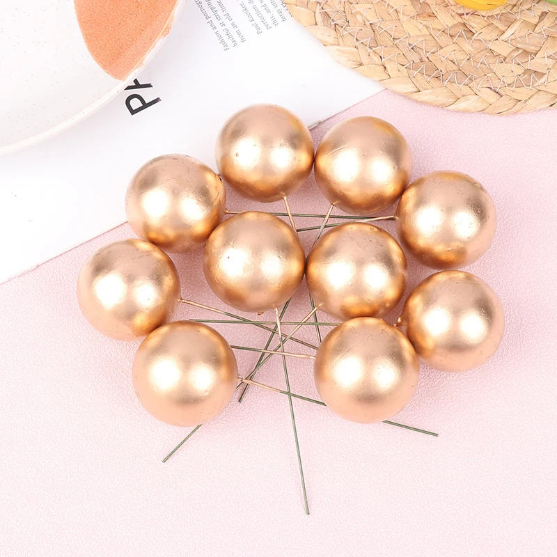 

10 шт. Топпер для торта, золотые и серебряные шарики, Женский флаг для свадьбы, рождественских шаров, украшения для дня рождения