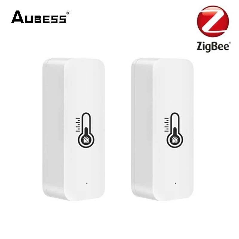 Tuya Temperature And Humidity Sensor Smart Home Security Battery Powered Zigbee Smart Life APP Work With Alexa Google Home 