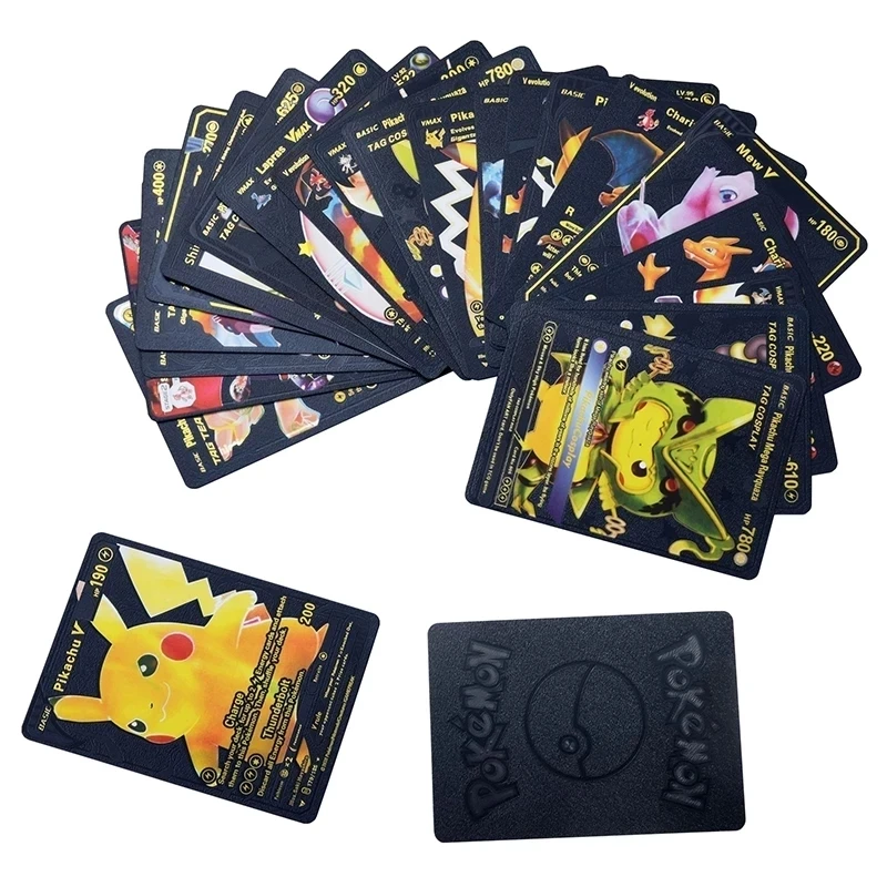 58/29pcs French Pokemon Gold Card Charizard Eevee Mewtwo Pikachu Gold Vmax  GX EX Collection Children's Gifts Pokemoncards Toy - AliExpress