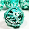 "Sharp Edge Zinc Alloy DnD Dice Set - 7 Piece Metal Hollow Blue Polyhedral Dice for RPG and Tabletop Games" 5
