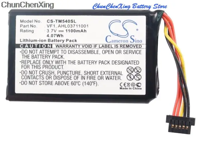 Batteria 1100Mah Ahl03711001, Vf1 Per Tomtom 4 Cf5.002.00, Go 540, 540 Live