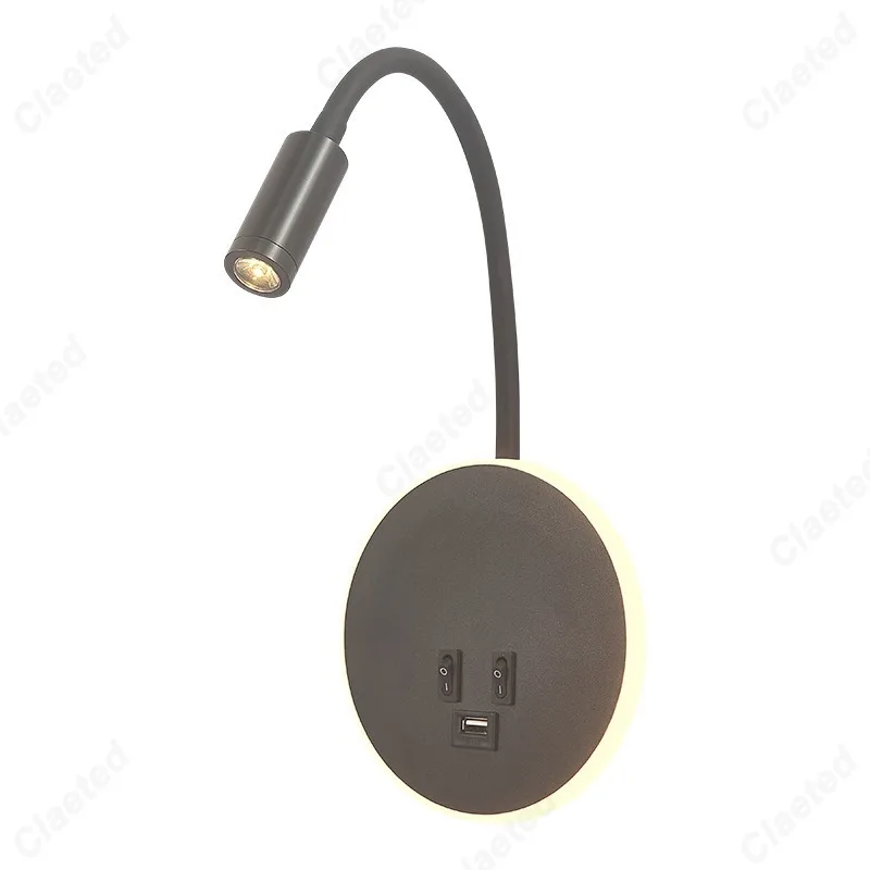 LED Flexible Gooseneck Wall Lamp USB with Switch Adjustable Angle Bedroom Bedside Wall Lamp Corridor Decorative Lighting Fixture led light led wall lamp wall light