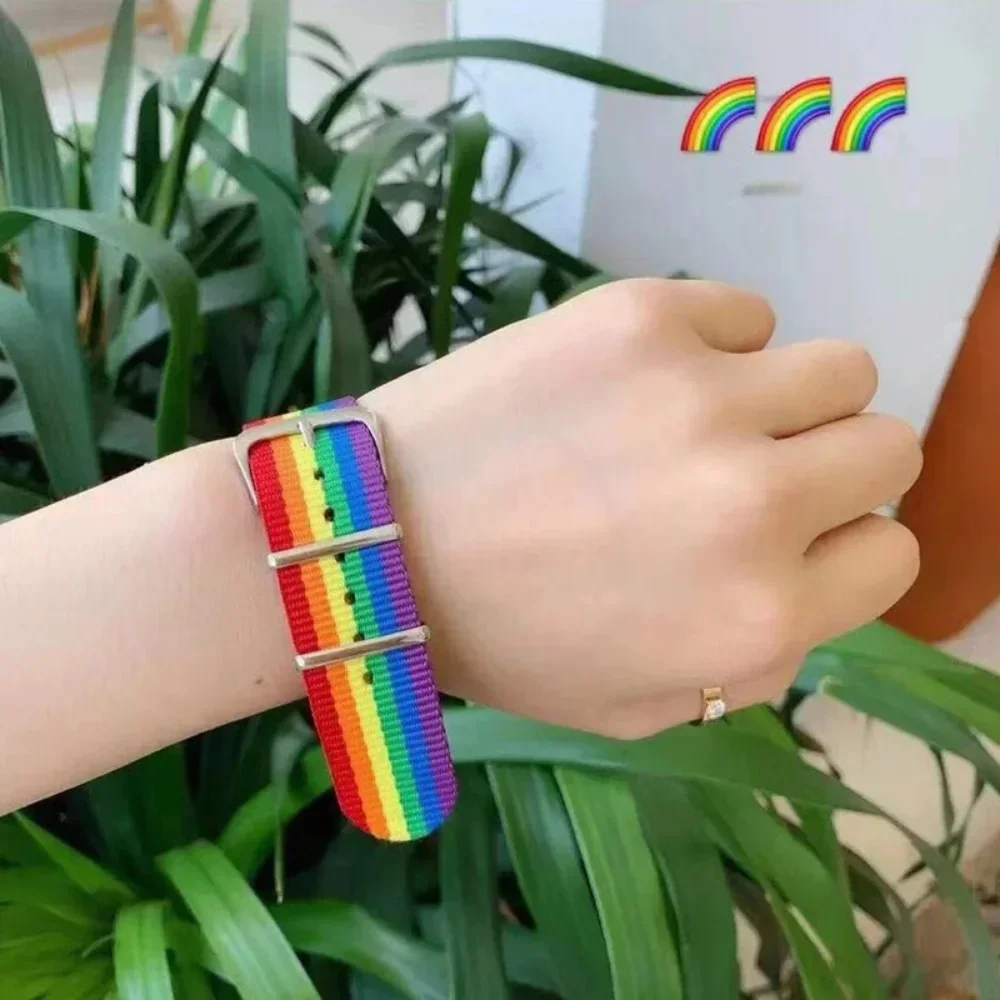 Nepal Rainbow Lesbians Gays Bisexuals Transgender Bracelets For Women Girls Pride Woven Braided Men Couple Friendship Jewelry