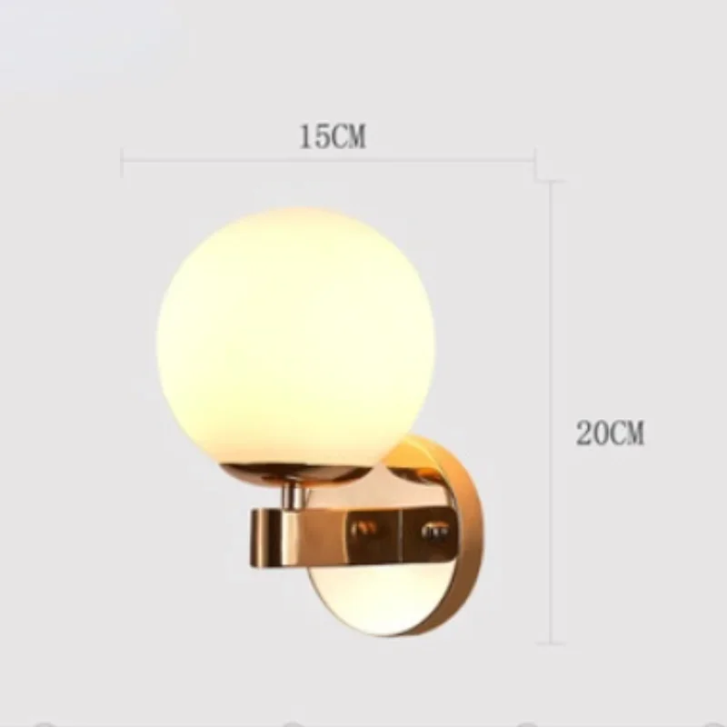 Modern Led Light Gold Glass Ball Wall Lamp Living Room Bathroom Bedroom Bedside Entrance Porch Indoor Lighting Decoration Lamp led wall lamp wall sconces light wall lamp
