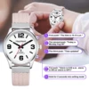 Hearkent English Talking Watch Fashion Nylon Strap Women Quartz Watch with  Alarm Clock Hourly Chime Voice Blind Wrist Watches 2