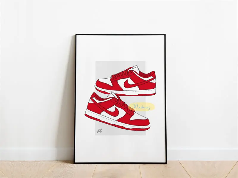 thumbnail image 1 of Póster de zapatillas de deporte de marca de fama mundial para sala de estar, pintura en lienzo moderna, arte para el hogar, decoración de pared, imágenes estéticas, regalos, 1 of 5