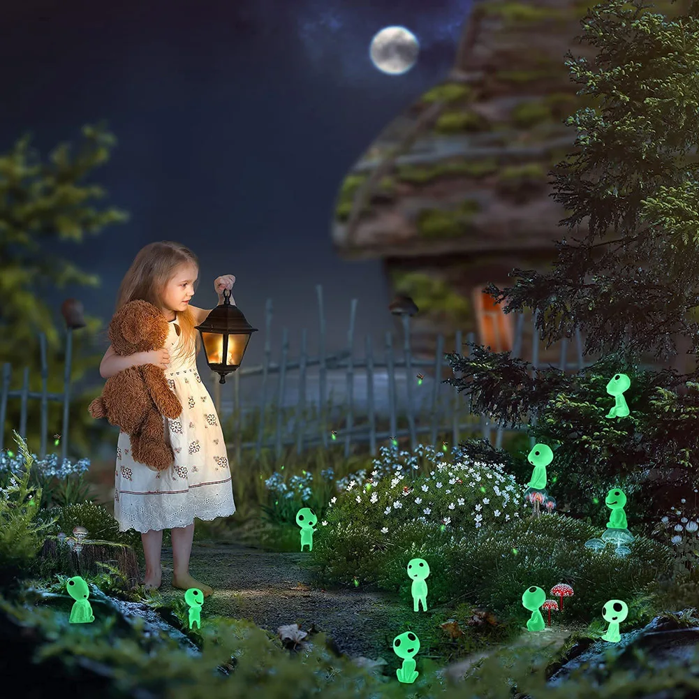 10/20Pcs Luminous Tree Elf Micro Landscape Figure Ornament Outdoor Glowing Miniature Statue Potted Mini Garden Accessories elf toy accessories