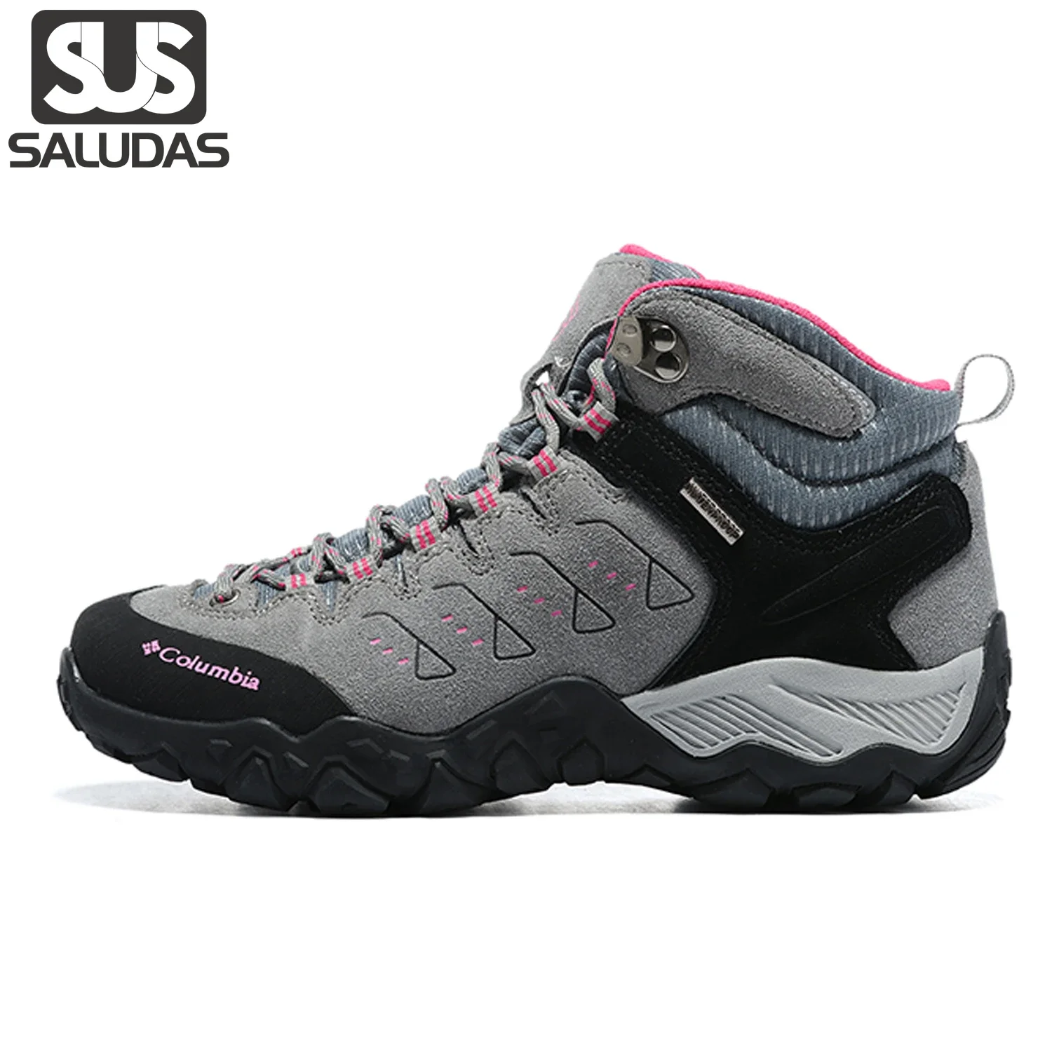 

SALUDAS Women Hiking Shoes High Top Outdoor Trekking Shoes Anti-Slip Suede Fur Warm Winter Snow Boots Women Winter Sneakers