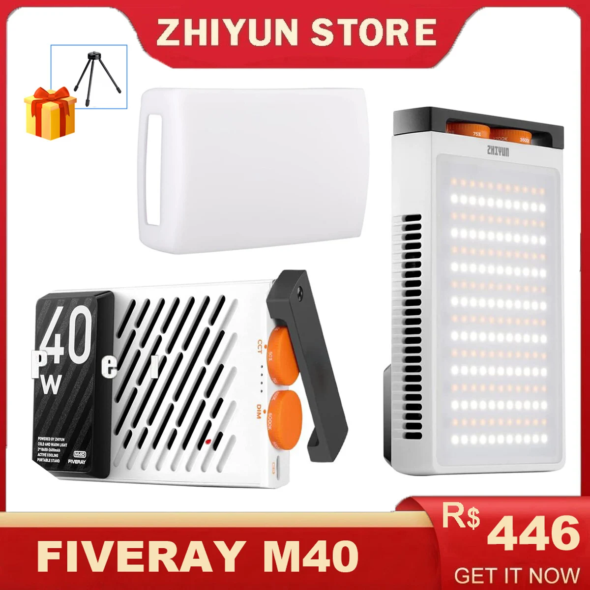 その他 ZHIYUN FIVERAY M40 40W ZHIYUN FIVERAY M40 40W Mini LED Video Light, 2700K ~ 6200K