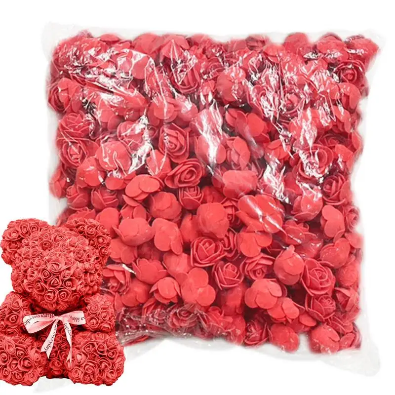 

Искусственные розовые головки, Реалистичная пена 1,4 дюйма, розовая, 500 шт., пена без стеблей, розовая 3D искусственная пена, головка розы без стержня для