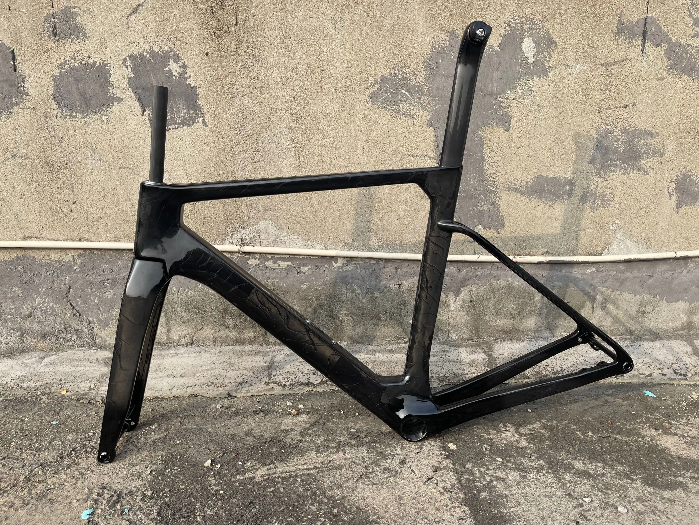 Model T47 Ostro Vam Full Black Glossy Frameset Carbon Bike Road Frame with Fork Seatpost Clamp Headset With 32C Disc Brake