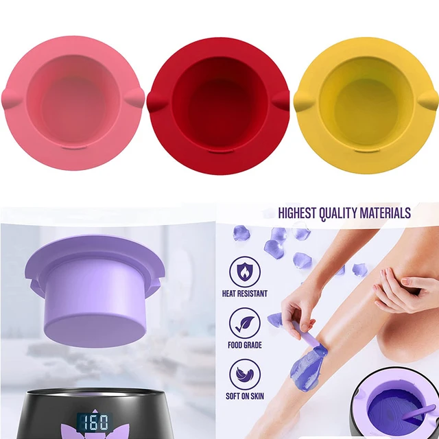 Introducing the Wax Warmer Heat-resisting Silicone Bowls Hair Removal Wax Replacement Pot Bowls With Stirring Stick Hair Removal Beauty Mask Kit