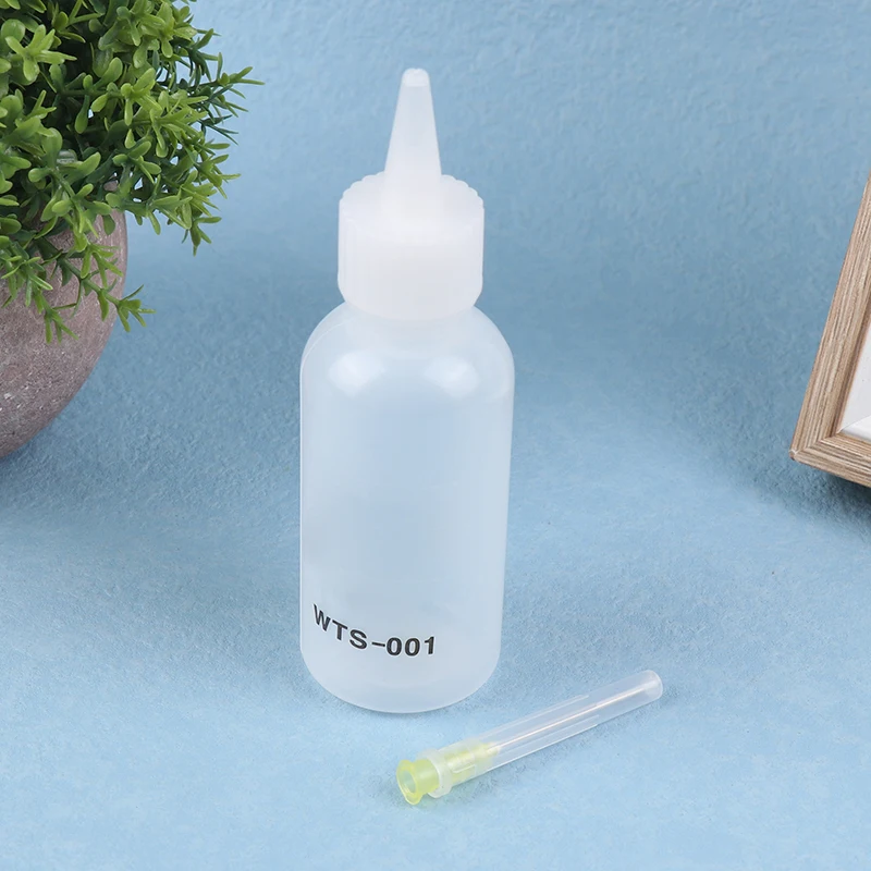 /KQM/1pc 50ML WTS-001 디스펜서용 바늘이 있는 플라스틱 액체 알코올, 휴대폰 PCB 용접 수리용 로진 솔더 플럭스 페이스트