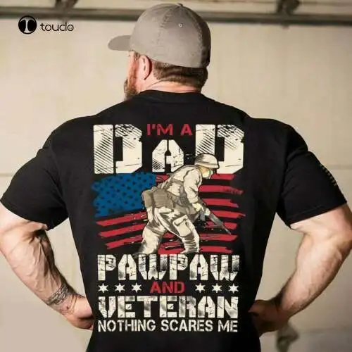 

Футболка унисекс Ветеран папа, рубашка с принтом, с принтом флагами США, с открытой спиной, для подростков