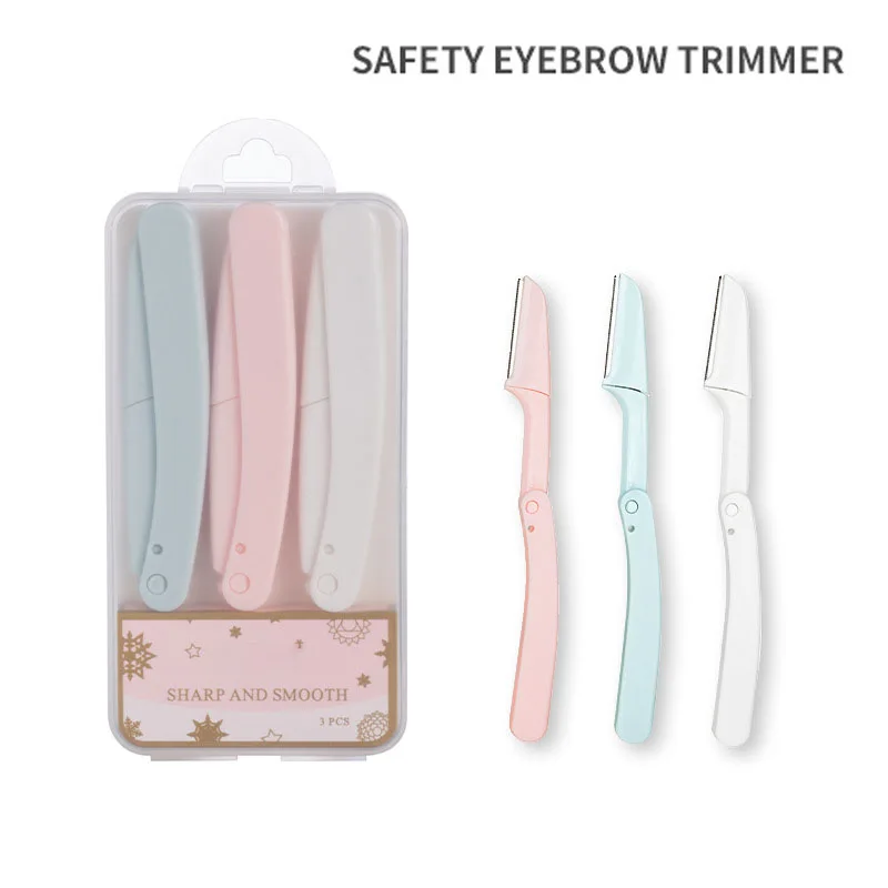 Fashion  Eyebrow Trimmers Safe Eye Brow Shaper Foldable for Women Makeup Tools Eyebrow Trimmer Razor Blades Shaver 2