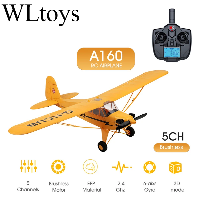 Original Hot WLtoys A160-J3 RC Airplane 5CH Remote Control Plane 3D/6G 1406 Brushless Motor Outdoor Foam Fiexd Airplane