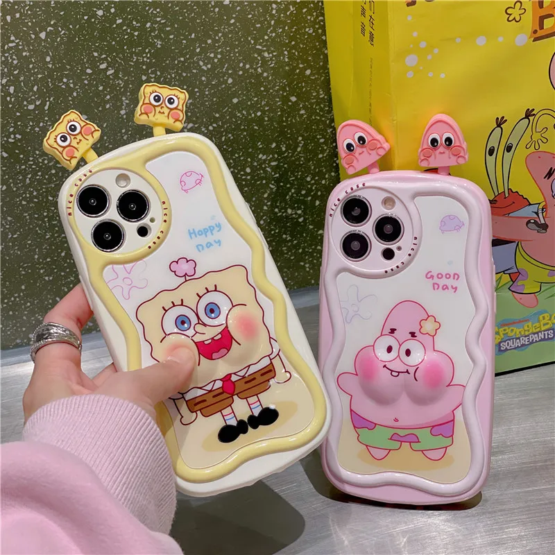 Funny Cartoon Spongebob Squarepants Patrick Star Cover Per Iphone 11 12 13 14 15 Pro Max Shake Toys Custodia Per Telefono Adorabile