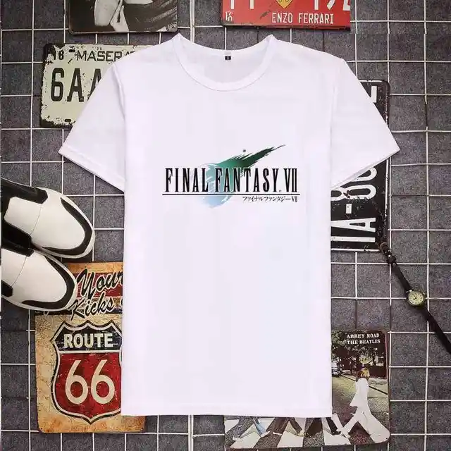 الرجال تي شيرت أبناء أفالانش فاينل فانتسي الكلاسيكية تي شيرت قصير الأكمام FF7 لعبة فيديو ستريف شينرا الجندي النساء تي شيرت 2