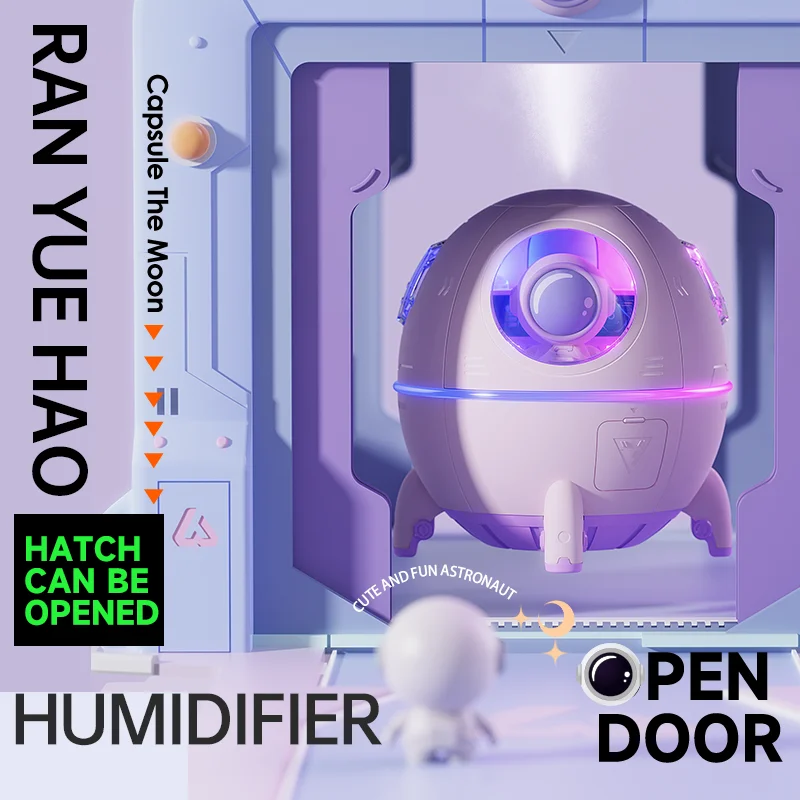 Humidificador de aire con diseño de cápsula espacial