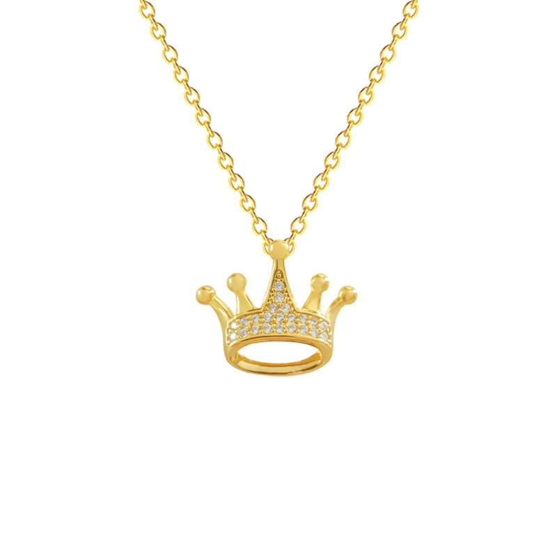 

3D Queen's Crown Zircon Chain Pendant Necklace Nimble Mother's Day Woman Wedding Family Friend Jewelry