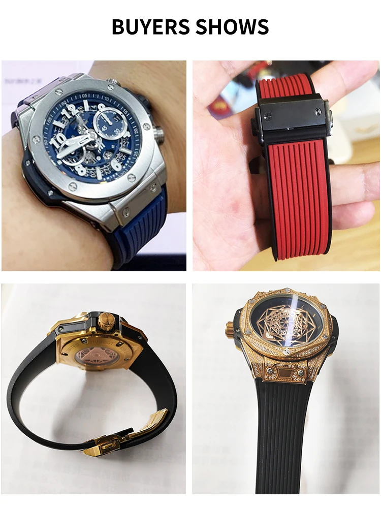 Men's Waterproof Sweatproof Rubber Silicone Watch Strap - Durable and Stylish
